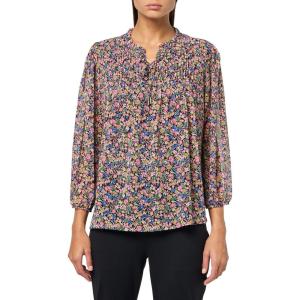 Nautica Women’s 5-Button Short Sleeve Breathable 100% Cotton Polo Shirt(Confetti Multi)