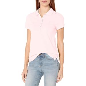 Nautica Women’s 5-Button Short Sleeve Breathable 100% Cotton Polo Shirt(Cradle Pink)