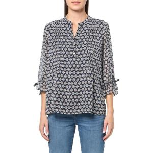 Nautica Women’s 5-Button Short Sleeve Breathable 100% Cotton Polo Shirt(Night Sky Multi)