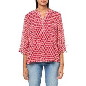 Nautica Women’s 5-Button Short Sleeve Breathable 100% Cotton Polo Shirt(Samba Multi)