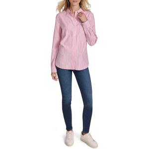 Nautica Women’s Button Front Long Sleeve Roll Tab Shirt(Confetti Multi)