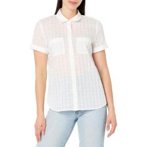 Nautica Women’s Button Front Short Sleeve Camp Shirt(Bright White)
