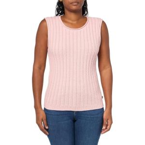 Nautica Women’s Cable Shell Solid Sleeveless Sweater(Bridal Rose)