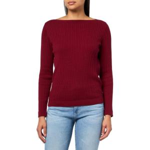 Nautica Women’s Long Sleeve Cable Boatneck Sweater(Deep Rouge)