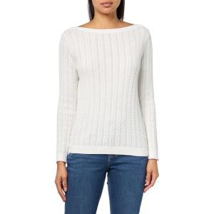 Nautica Women’s Long Sleeve Cable Boatneck Sweater(Ivory)