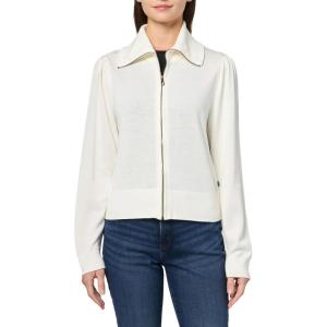 Nautica Women’s Long Sleeve Zip Front Cardigan Sweater Jacket(Ivory)
