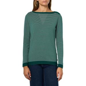 Nautica Women’s Mariner Stripe Pullover Boatneck Long Sleeve(Forest Multi)