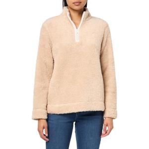 Nautica Women’s Mockneck Fleece Sweater Pullover(Light Heather Fawn)