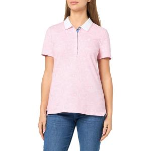 Nautica Women’s Polo Short Sleeve Button Placket Polo(Bridal Rose Multi)