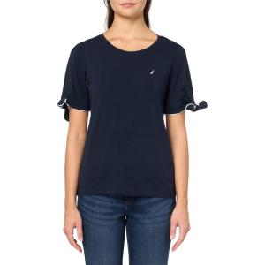 Nautica Women’s Short Sleeve Cotton Solid T-Shirt(Sky Captain)