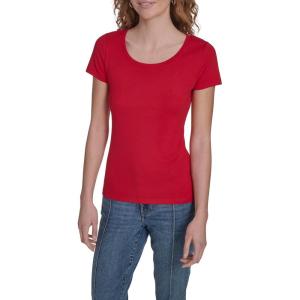 Nautica Women’s Short Sleeve Solid Cotton Scoop Neck T-Shirt(English Rose)