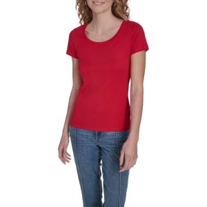 Nautica Women’s Short Sleeve Solid Cotton Scoop Neck T-Shirt(Scarlet)