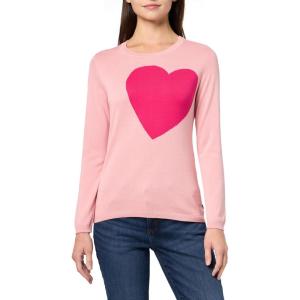 Nautica Women’s Soft Heart Long Sleeve Crewneck Sweater(Bridal Rose/Aster Pink)