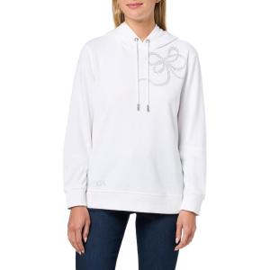 Nautica Women’s Solid Hoodie Pullover Sweatshirt(Bright White)