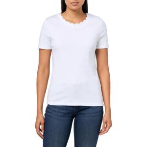 Nautica Women’s Solid Short Sleeve Crew Neckline T-Shirt(Bright White)