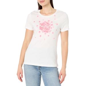 Nautica Women’s Solid Short Sleeve Crew Neckline T-Shirt(Bright White/Seashell)