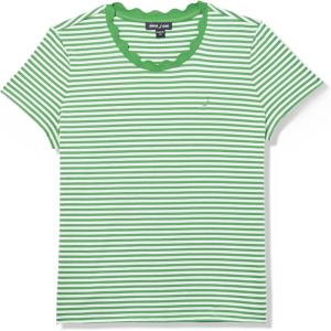 Nautica Women’s Solid Short Sleeve Crew Neckline T-Shirt(New Leaf/Bright White)