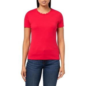 Nautica Women’s Solid Short Sleeve Crew Neckline T-Shirt(Regatta Red)