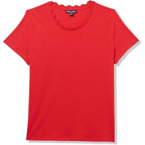 Nautica Women’s Solid Short Sleeve Crew Neckline T-Shirt(Scarlet)