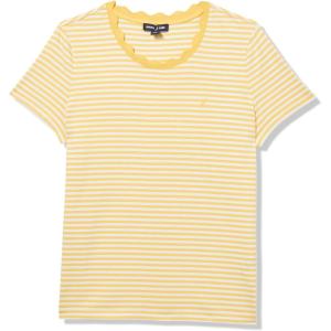 Nautica Women’s Solid Short Sleeve Crew Neckline T-Shirt(Snapdragon/Ivory)