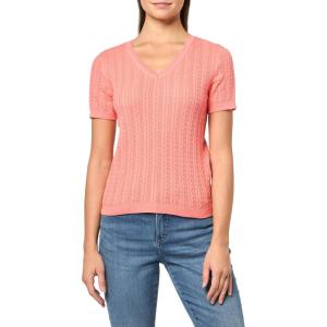 Nautica Women’s Solid V-Neck Short Sleeve T-Shirt(Bloom)