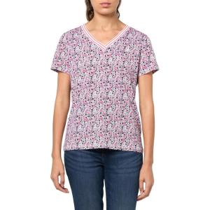 Nautica Women’s Solid V-Neck Short Sleeve T-Shirt(Camilla Rose Multi)