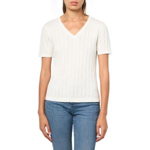 Nautica Women’s Solid V-Neck Short Sleeve T-Shirt(Ivory)