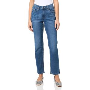 Nautica Women’s Straight Leg Denim Mid Rise Jean(Retro Blue)