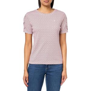 Nautica Women’s T-Shirt Cotton Crewneck with Laceup Sleeve Detail(Taffy Pink Multi)