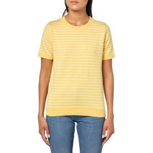 Nautica Women’s V Neck Stripe Short Sleeve Sweater(Snapdragon Combo)