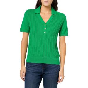 Nautica Women’s V-Neck Cable Polo Long Sleeve(Fern)
