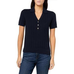 Nautica Women’s V-Neck Cable Polo Long Sleeve(Night Sky)
