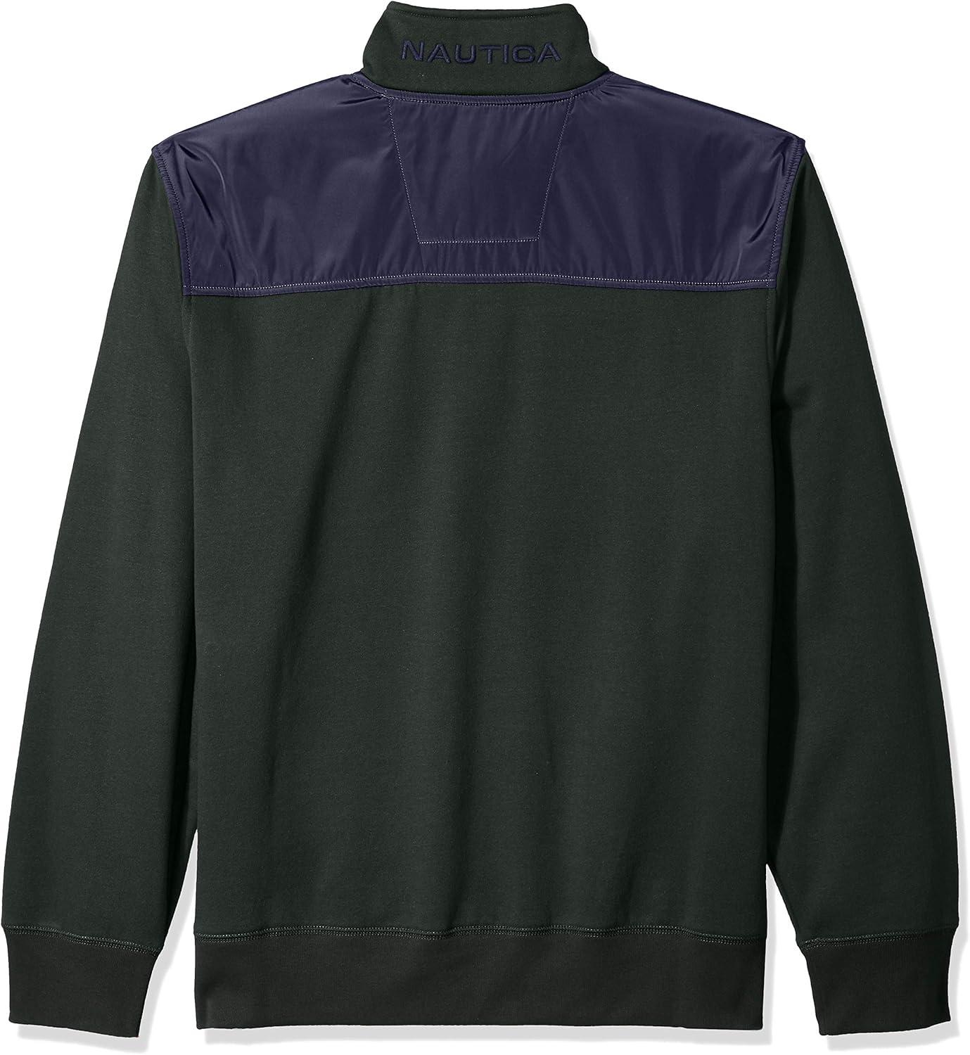 imageNAUTICA mens Solid 14 Zip Fleece SweatshirtKelp Seas