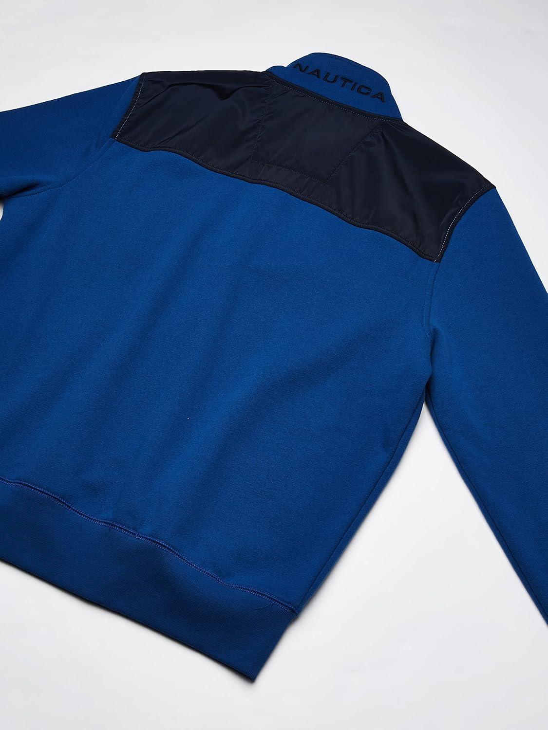 imageNAUTICA mens Solid 14 Zip Fleece SweatshirtMonaco Blue