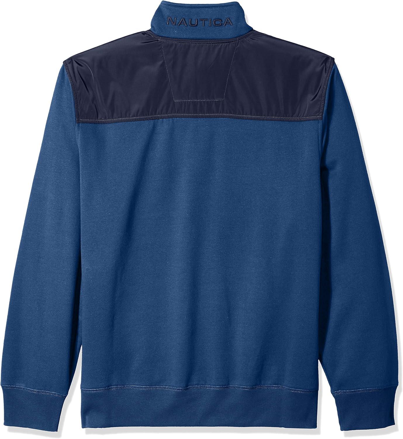 imageNAUTICA mens Solid 14 Zip Fleece SweatshirtMonaco Blue