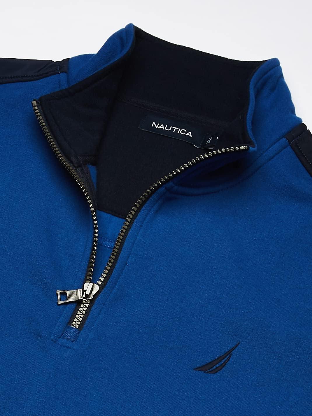 imageNAUTICA mens Solid 14 Zip Fleece SweatshirtMonaco Blue