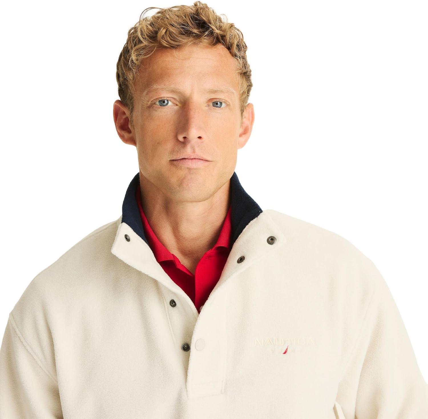 imageNAUTICA mens Solid 14 Zip Fleece SweatshirtThe Nautica Stone