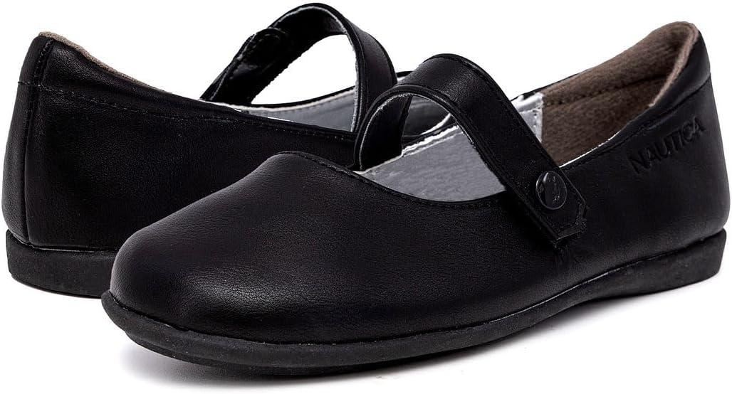 imageNautica Girls Dress Slip On Ballerina Flats Mary Jane Ballet Fashion Shoes for Toddlers Little Kids and Big Kids Lightweight amp ComfortableBlack Doane