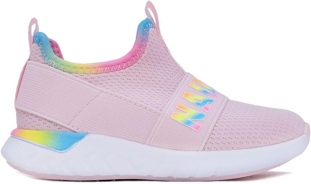 imageNautica Girls SlipOn Sneaker Athletic Running Kids Shoe for Walking Running Tennis and Sports ToddlerLittle KidBlush White Gradient