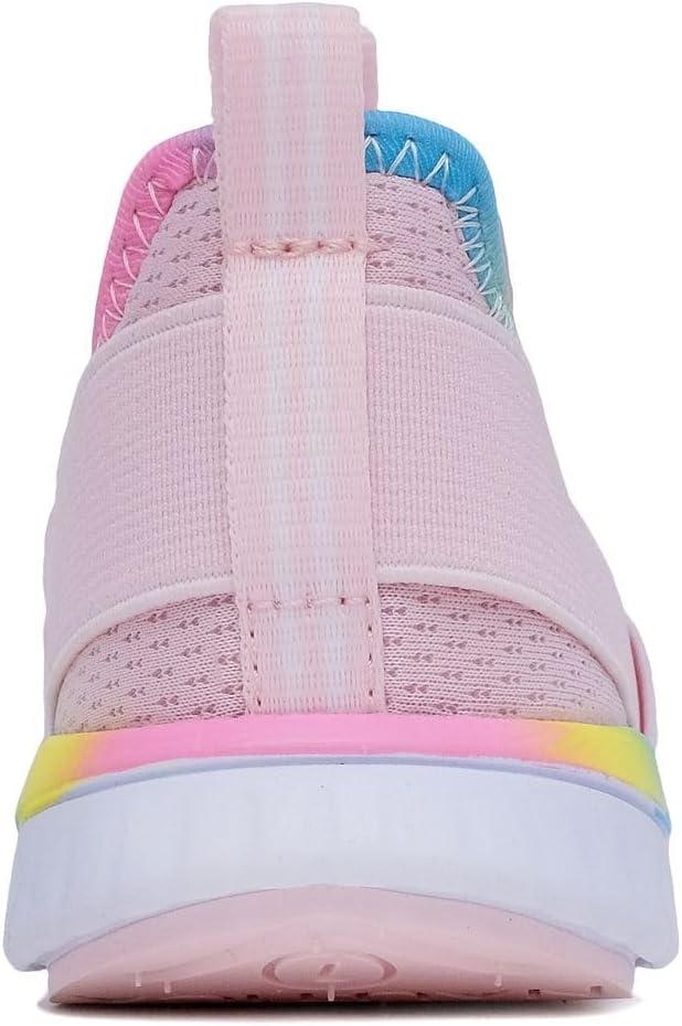 imageNautica Girls SlipOn Sneaker Athletic Running Kids Shoe for Walking Running Tennis and Sports ToddlerLittle KidBlush White Gradient