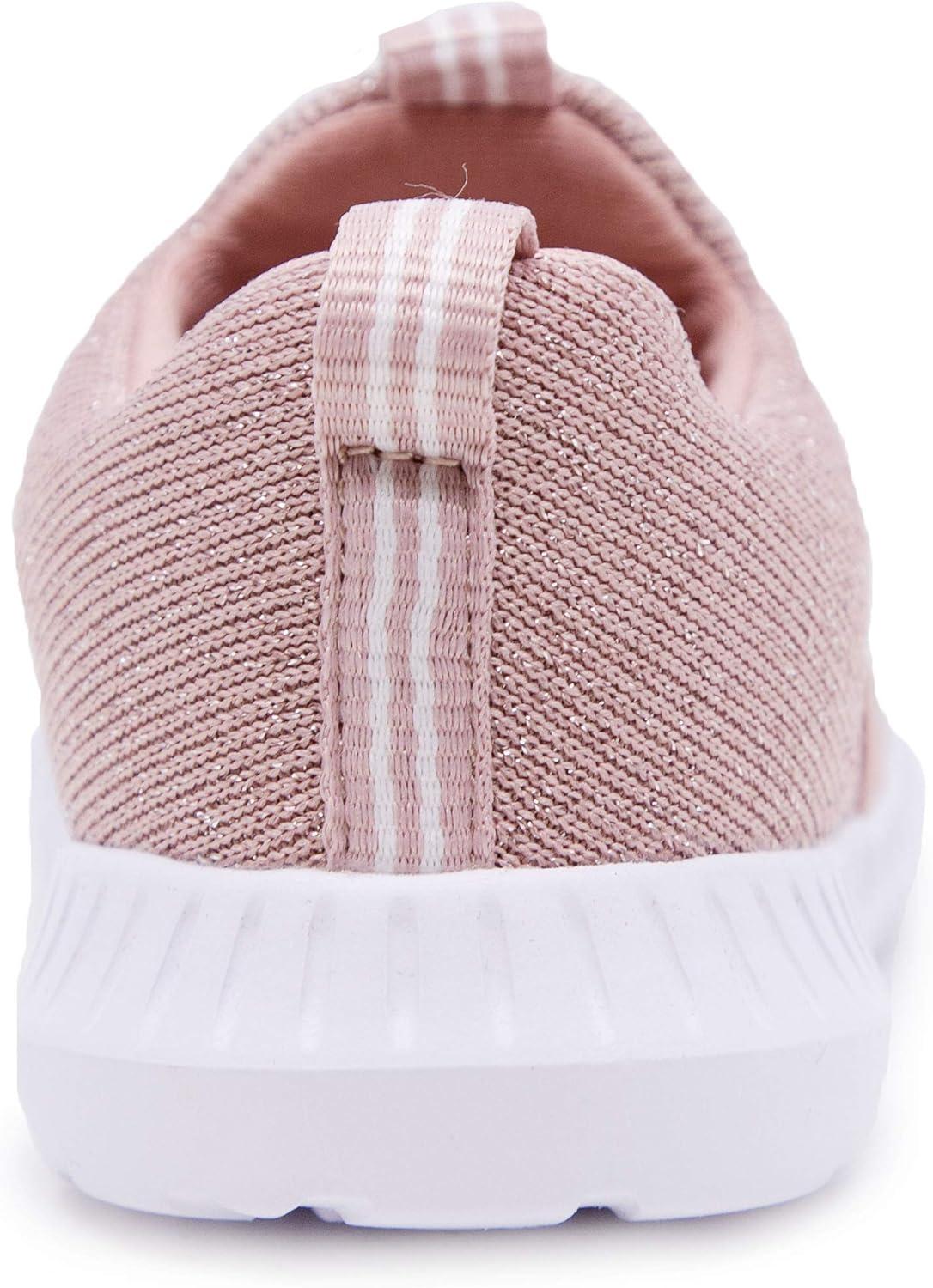imageNautica Girls SlipOn Sneaker Athletic Running Kids Shoe for Walking Running Tennis and Sports ToddlerLittle KidMauve Sparkle