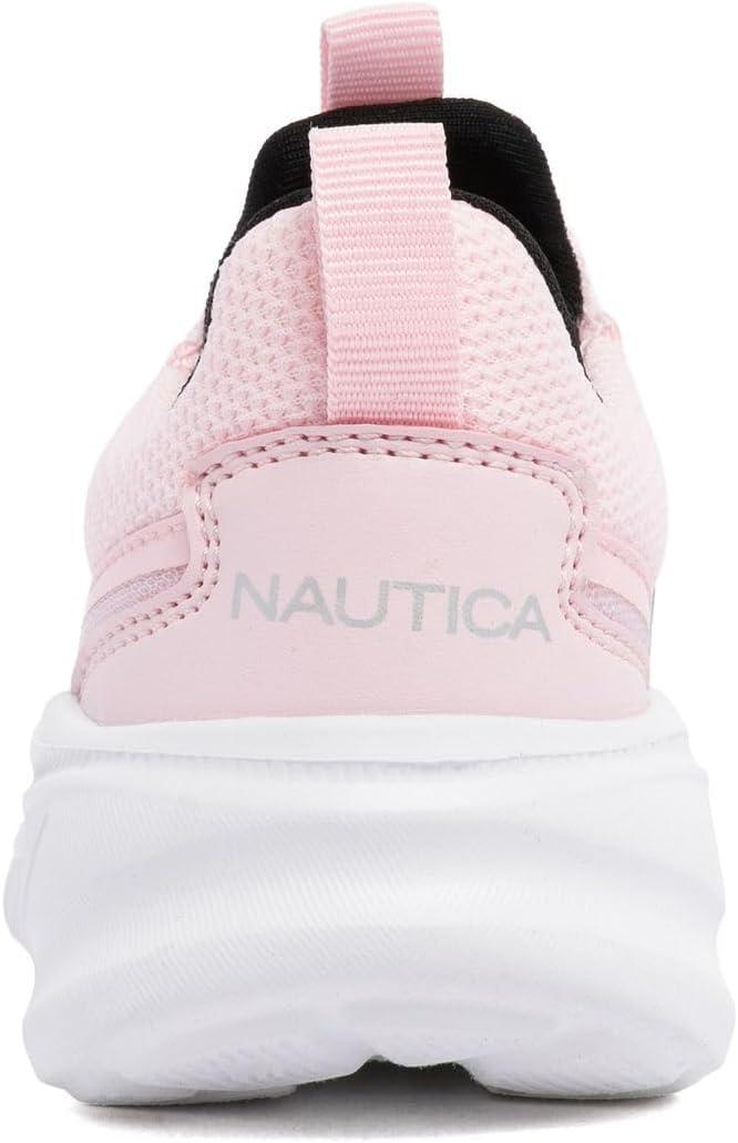 imageNautica Girls SlipOn Sneaker Athletic Running Kids Shoe for Walking Running Tennis and Sports ToddlerLittle KidPink Black Silver
