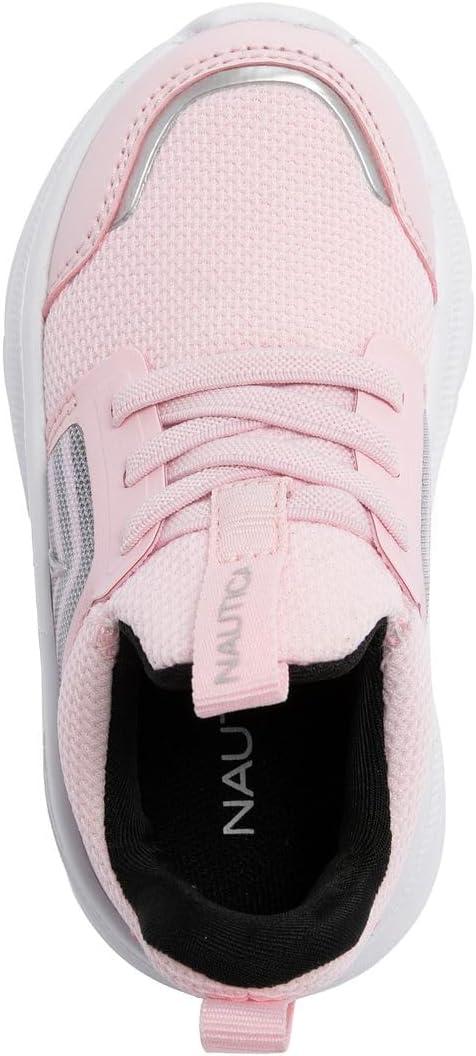 imageNautica Girls SlipOn Sneaker Athletic Running Kids Shoe for Walking Running Tennis and Sports ToddlerLittle KidPink Black Silver