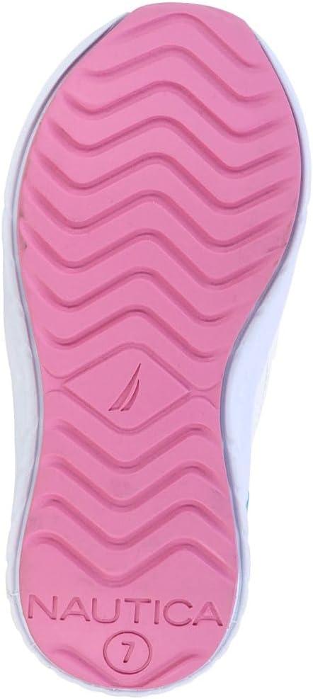 imageNautica Girls SlipOn Sneaker Athletic Running Kids Shoe for Walking Running Tennis and Sports ToddlerLittle KidWhite Bright Rainbow