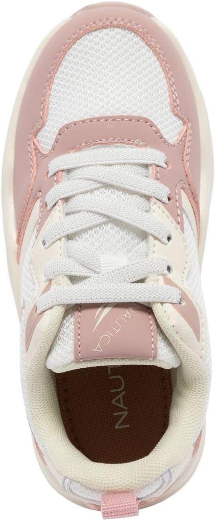 imageNautica Girls Sneakers Athletic Walking Shoes for Play and Everyday Wear Comfortable Casual Toddler and Youth Bungee and LaceUpBone Blush