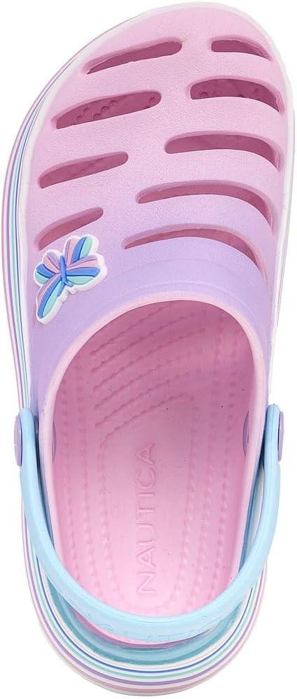 imageNautica Kids Girls Clogs Slip On Platform Slides Garden Shoes Water Sandals Beach Slipper for Children Indoor OutdoorPink Purple Blue