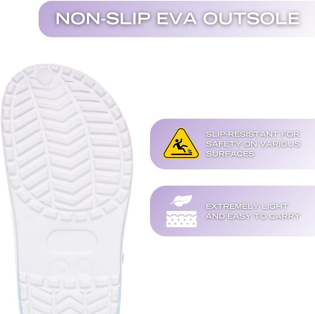 imageNautica Kids Girls Clogs Slip On Platform Slides Garden Shoes Water Sandals Beach Slipper for Children Indoor OutdoorPink Purple Blue