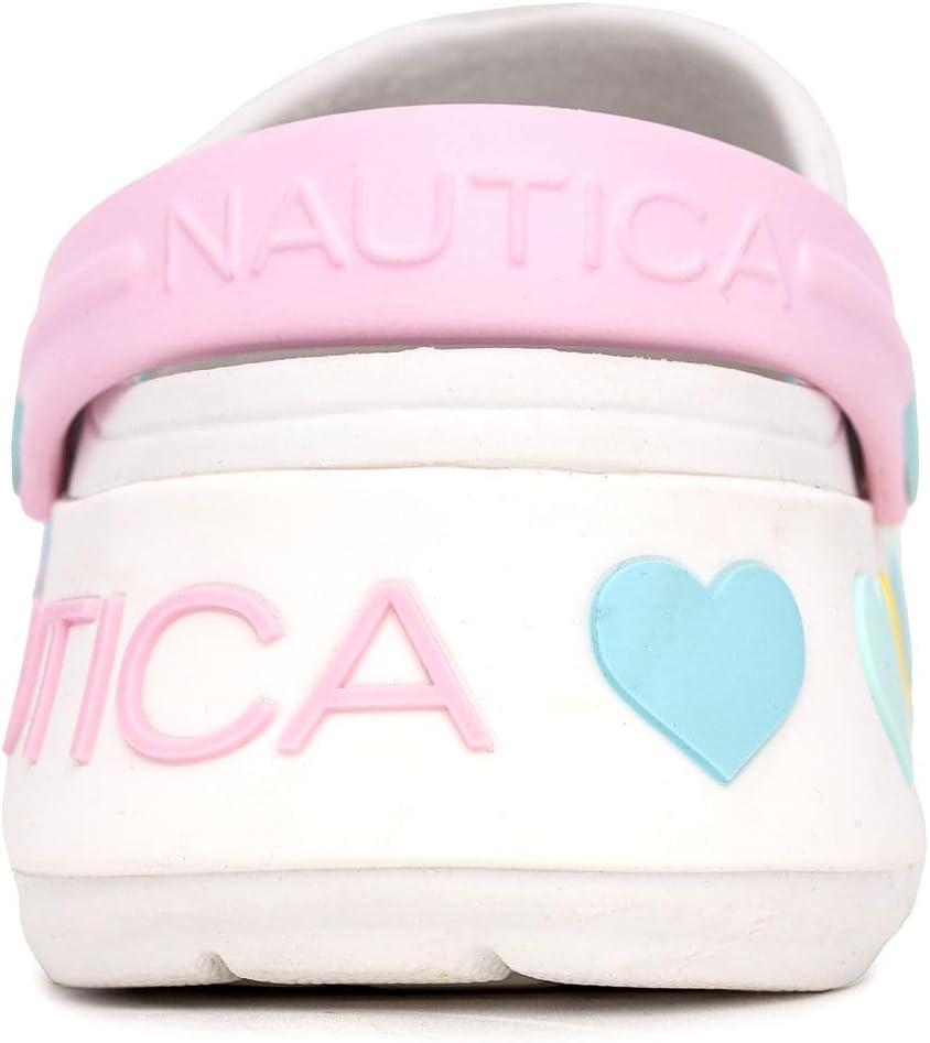 imageNautica Kids Girls Clogs Slip On Platform Slides Garden Shoes Water Sandals Beach Slipper for Children Indoor OutdoorWhite Pastel
