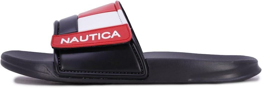 imageNautica Mens Athletic Slide Sandal Adjustable Straps Comfort SlipOnBower 2blackWhiteRed