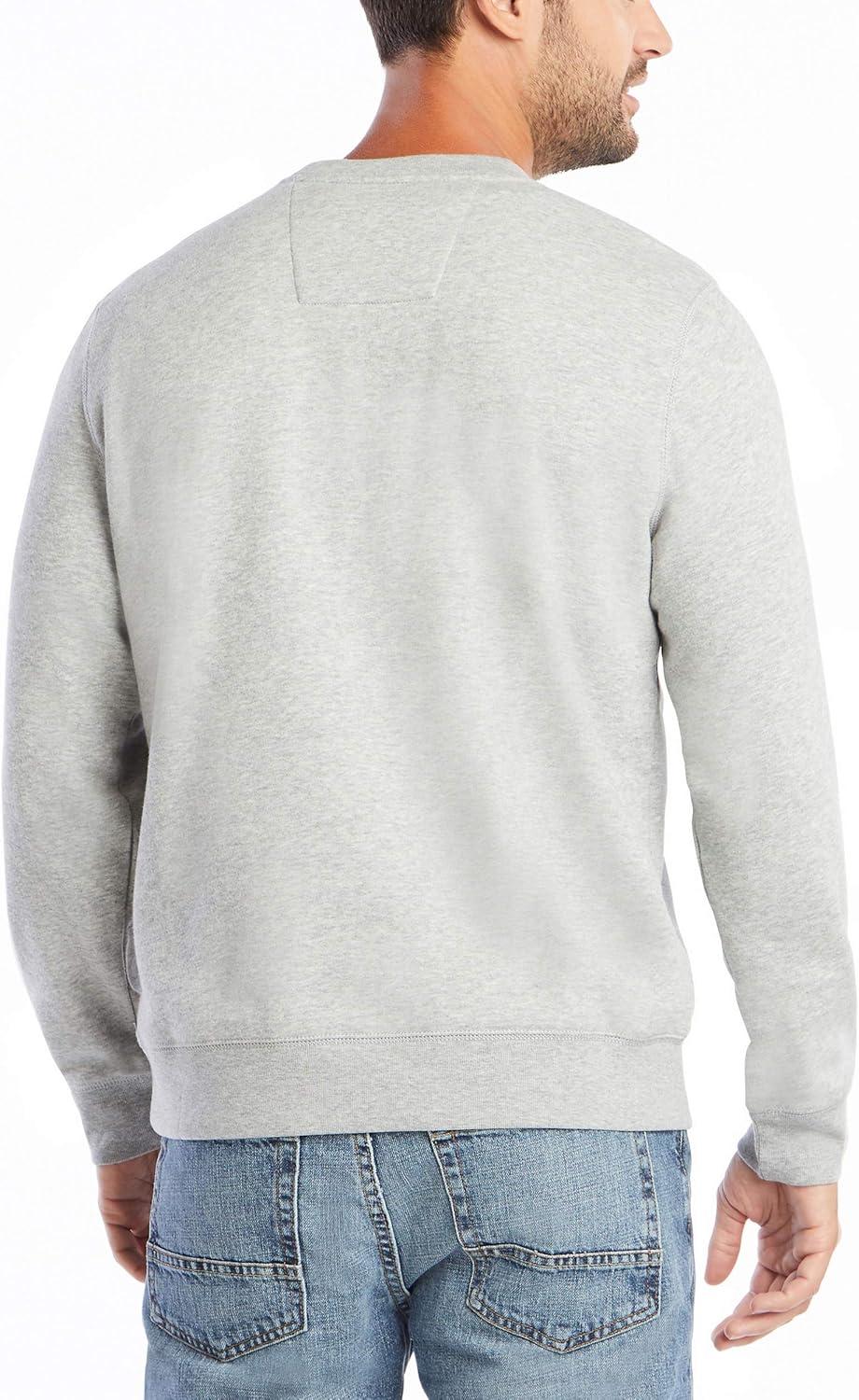 imageNautica Mens Basic Crew Neck Fleece SweatshirtGrey Heather